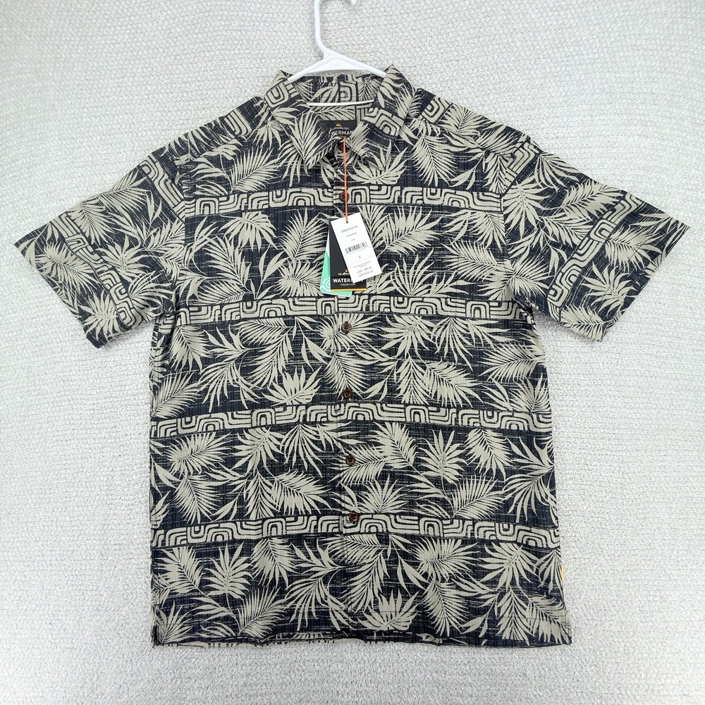 NEW Quiksilver Waterman Shirt Mens Small Fern Garden Comfort Fit‎ Floral Aztec